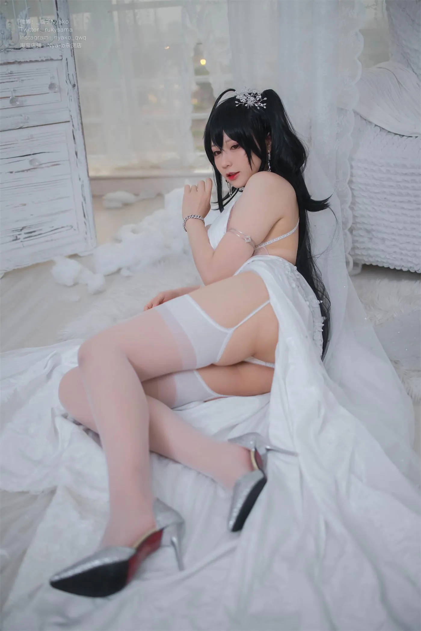 Nyako喵子 – NO.40 大凤纯白婚纱 [65P]插图4